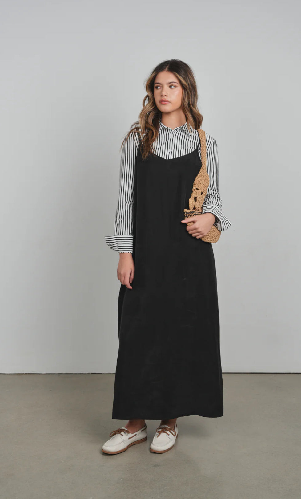 POINT BRUSHED A-LINE DRESS