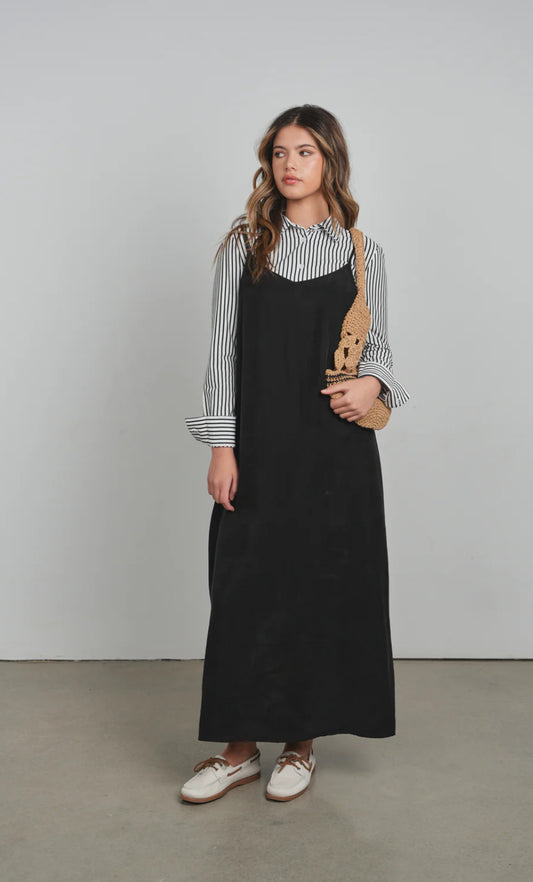 POINT BRUSHED A-LINE DRESS