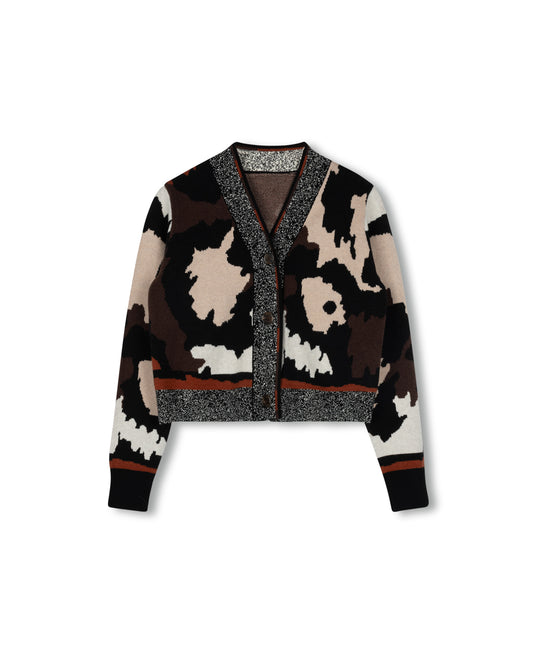PRINTED KNIT CARDIGAN