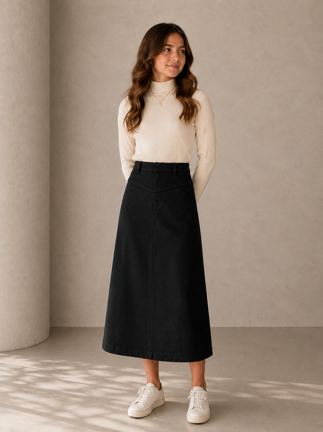 CLASSIC YOKE FABRIC SKIRT