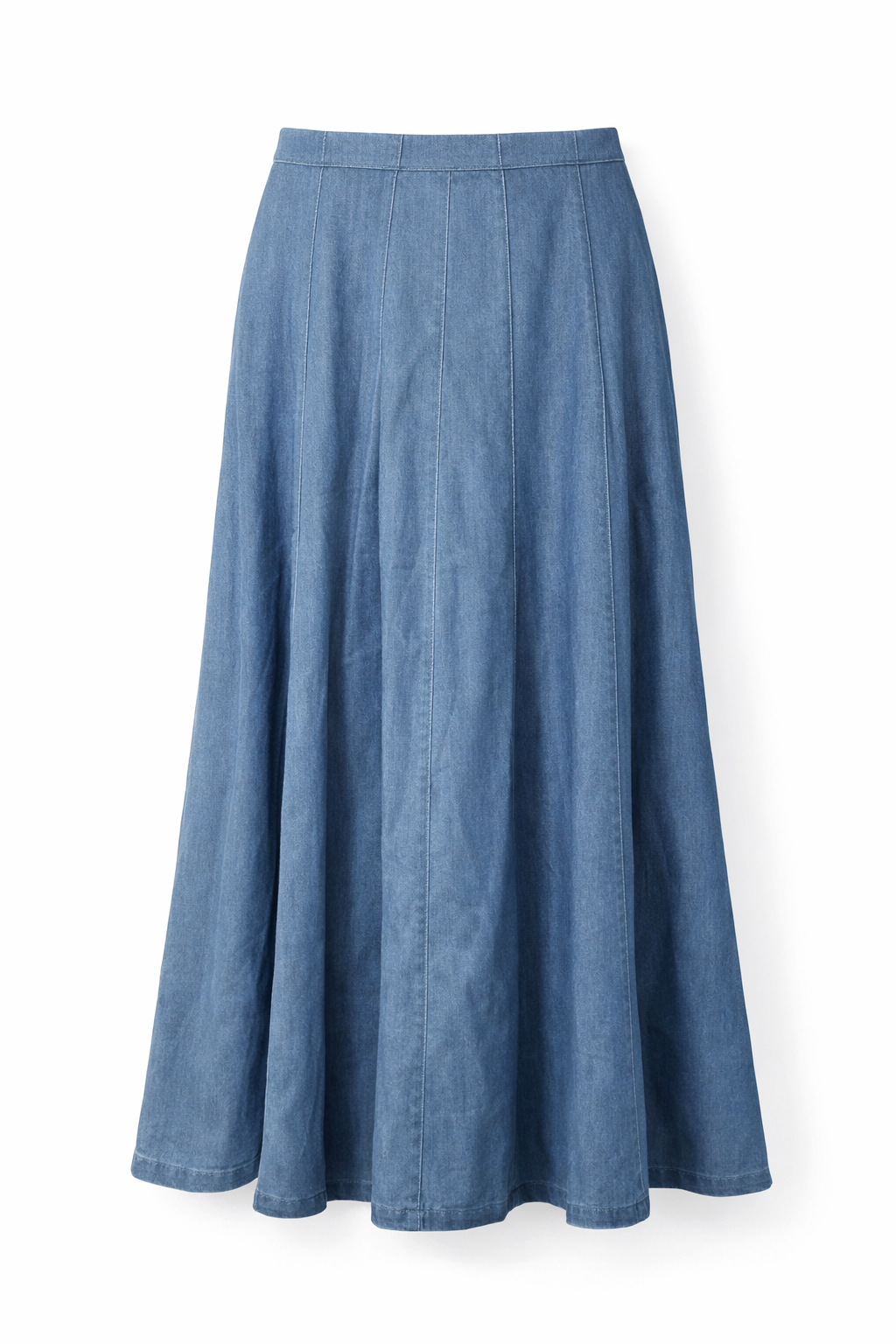 MIDI DENIM PLEATED SKIRT