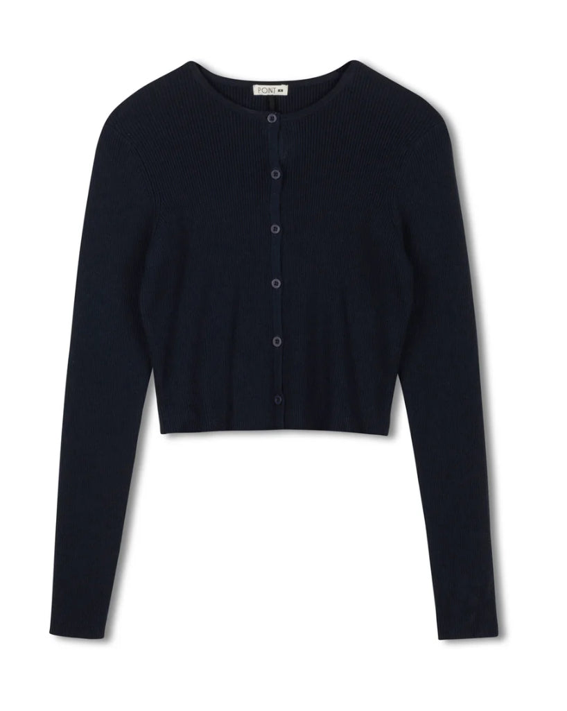 POINT KNIT CROPPED CARDIGAN