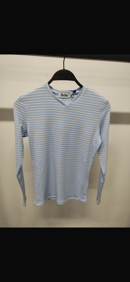 RHYTHM V-NECK STRIPED TEE