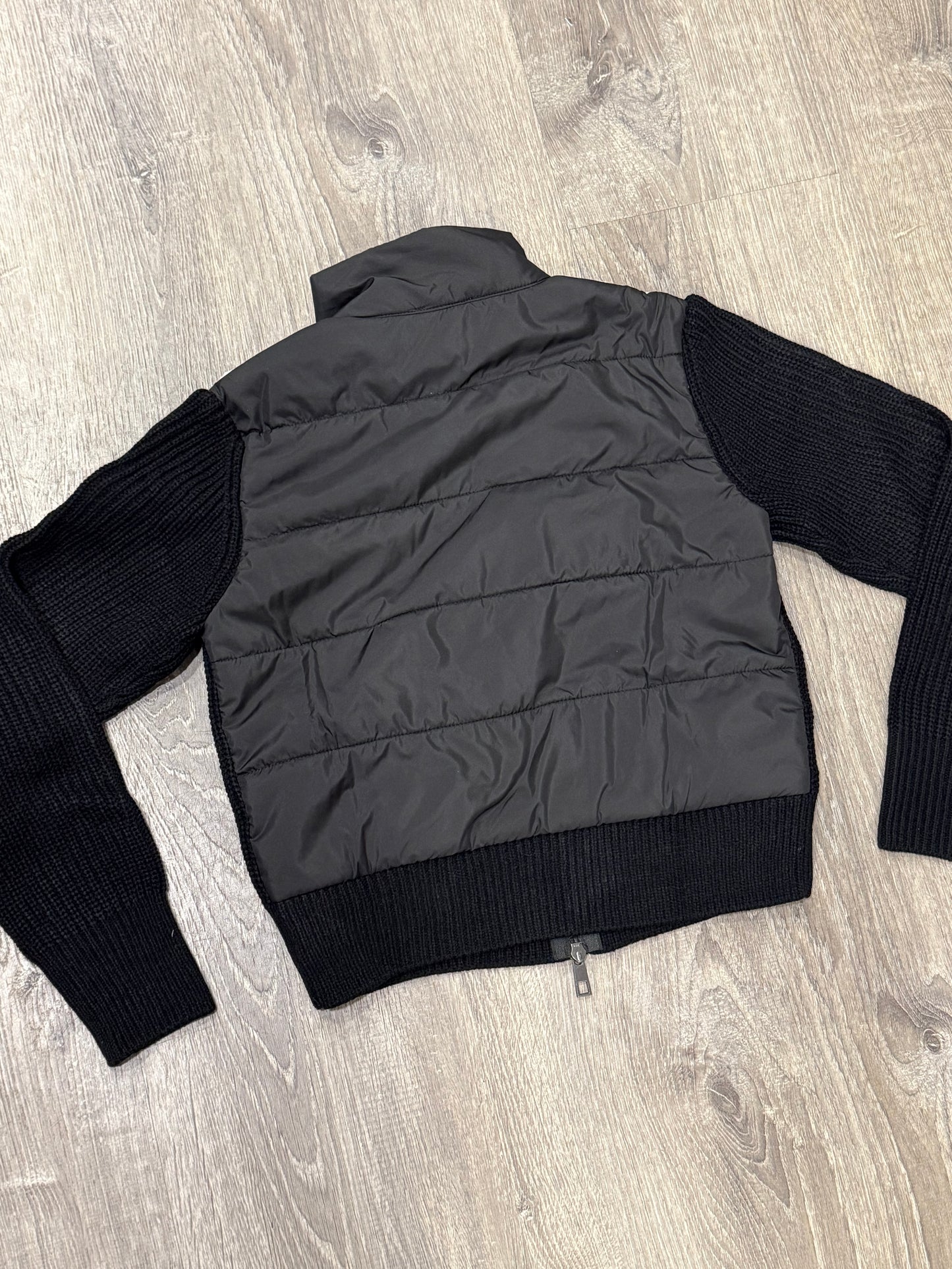 STRIPED PUFFER KNIT CARDIGAN