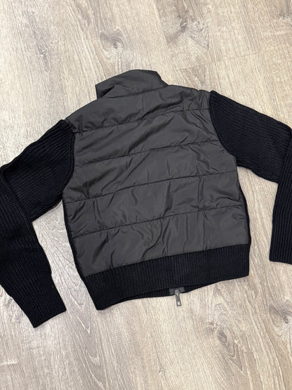 STRIPED PUFFER KNIT CARDIGAN