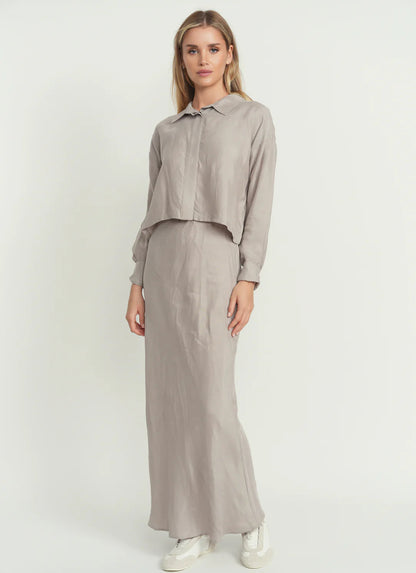 POINT BRUSHED STRAIGHT SKIRT