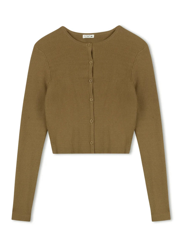 POINT KNIT CROPPED CARDIGAN