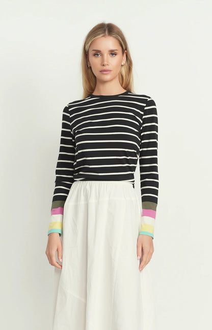 POINT CUFF STRIPE TEE