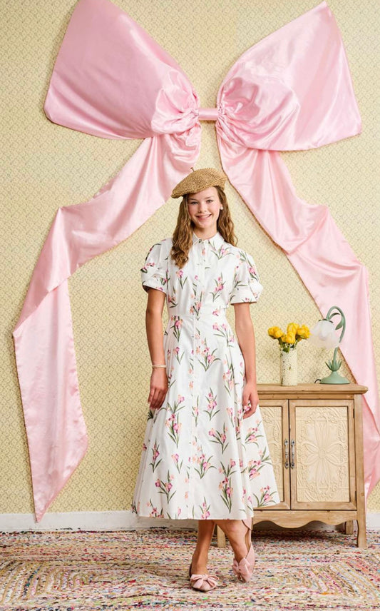 FLORAL PRINT BUTTON DOWN DRESS