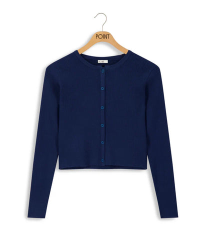 POINT KNIT CROPPED CARDIGAN
