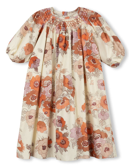 ELLIS FLORAL SMOCKED DRESS