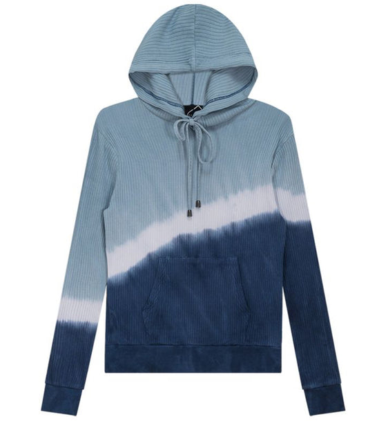 RIBBED DIP DYE HOODIE