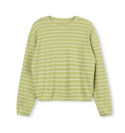 STRIPED WAFFLE TEE