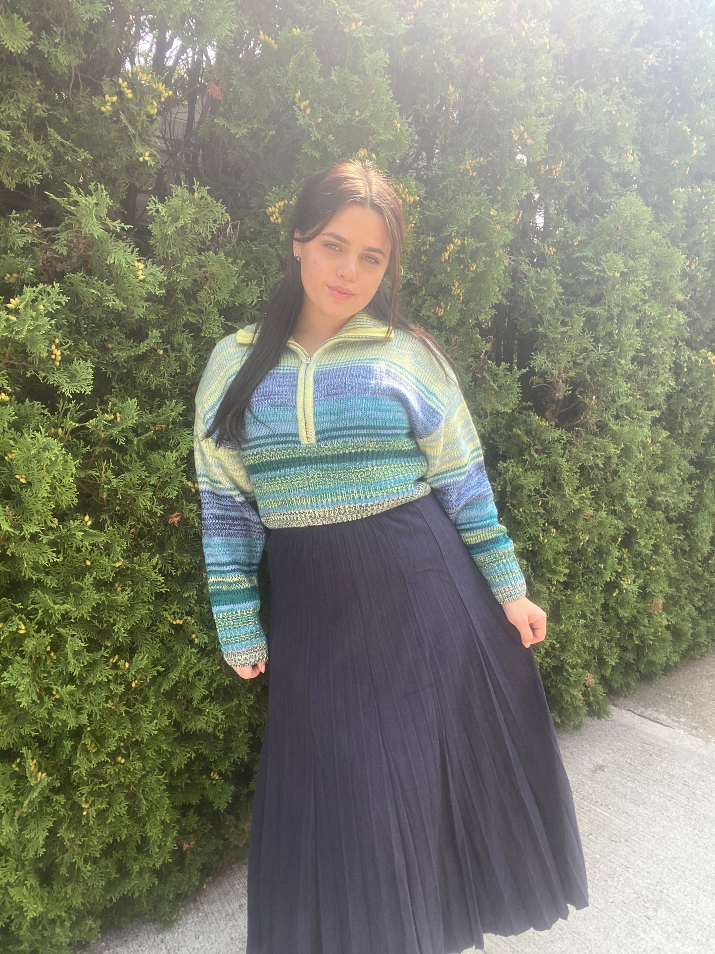 CORDUROY PLEATED SKIRT