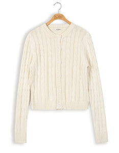 POINT CABLE KNIT CARDI