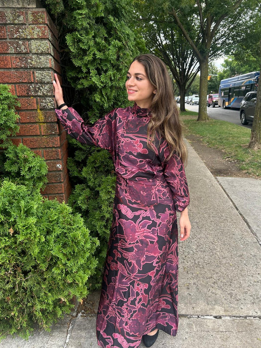 PRINT WAIST DRESS