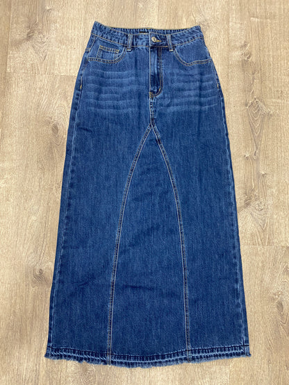 DENIM TWO TONE MAXI SKIRT