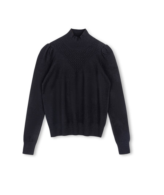 MOCK KNECK DETAILED SWEATER