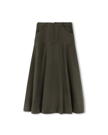 CORDUROY YOLK FLAIRY SKIRT