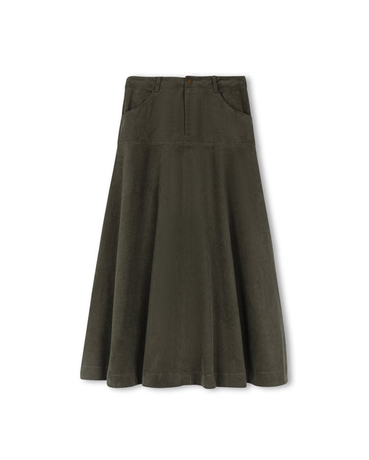CORDUROY YOLK FLAIRY SKIRT