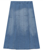 Load image into Gallery viewer, DENIM WASH FLARE SKIRT
