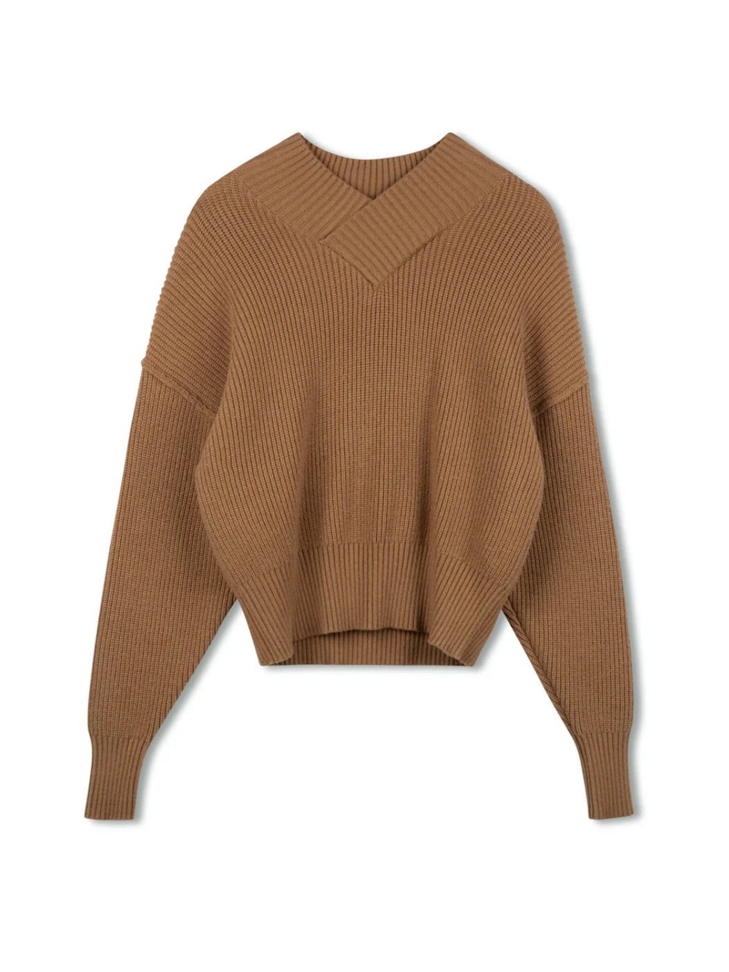 POINT CHUNKY KNIT V-NECK SWEATER