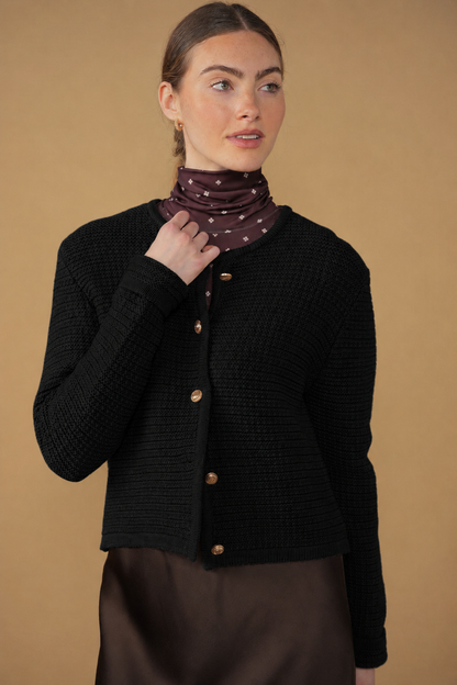 POINT BOXY KNIT CARDIGAN