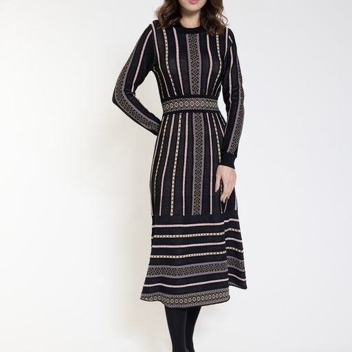 STRIPED KNIT DRESS