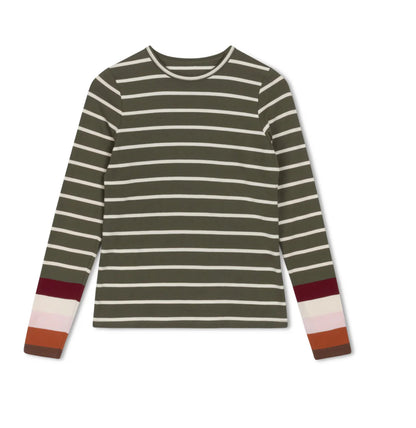 POINT CUFF STRIPE TEE