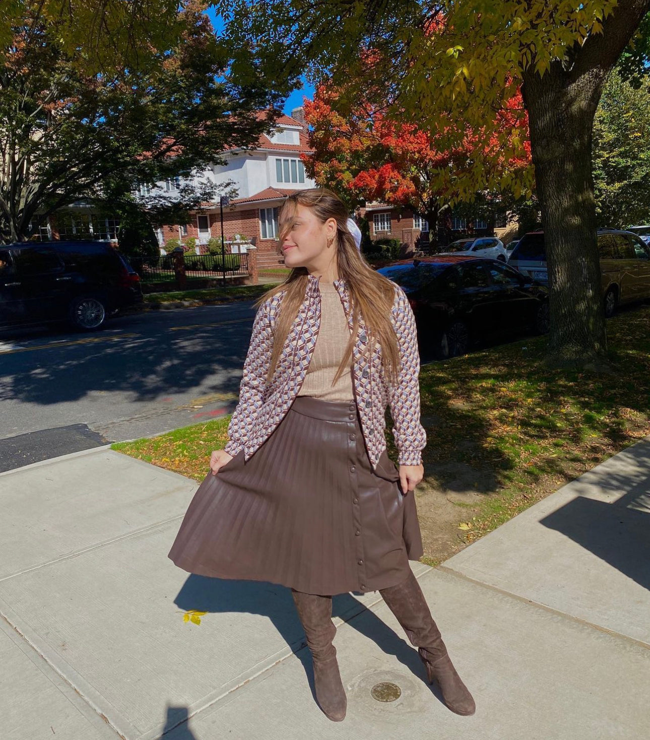 Leather Skirt with Buttons