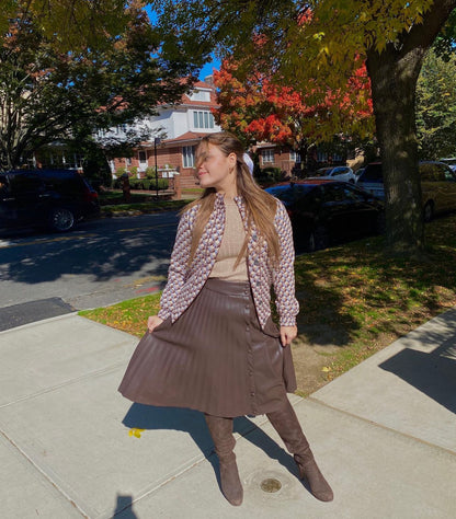 Leather Skirt with Buttons