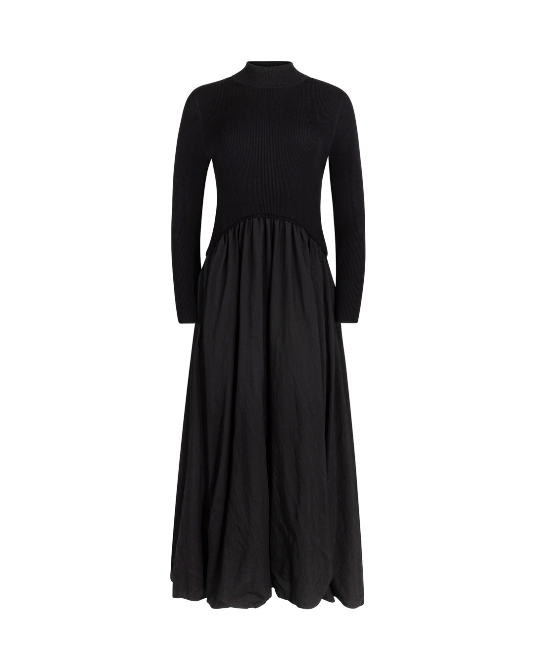 KNIT AND TAFFETA BUBBLE DRESS