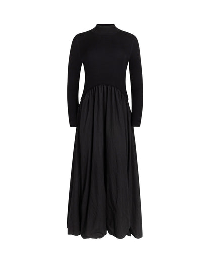KNIT AND TAFFETA BUBBLE DRESS