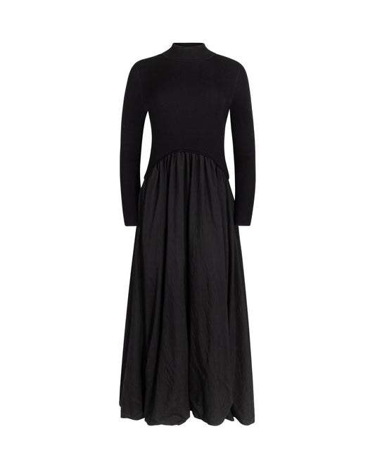 KNIT AND TAFFETA BUBBLE DRESS
