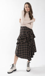 Load image into Gallery viewer, PLAID FRAYED SKIRT
