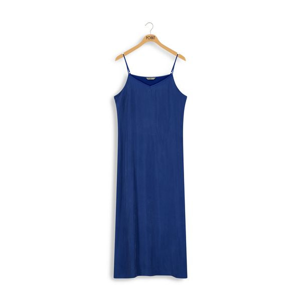 POINT BRUSHED A-LINE SLIP DRESS SOLIDS