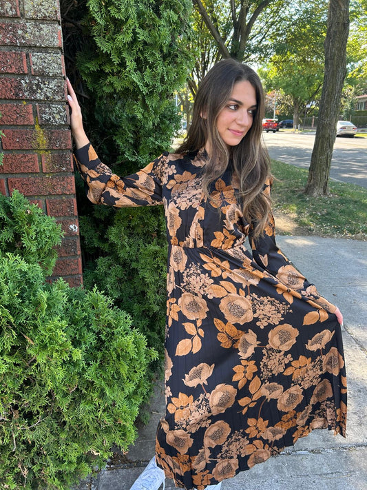 BLACK FLORAL DRESS