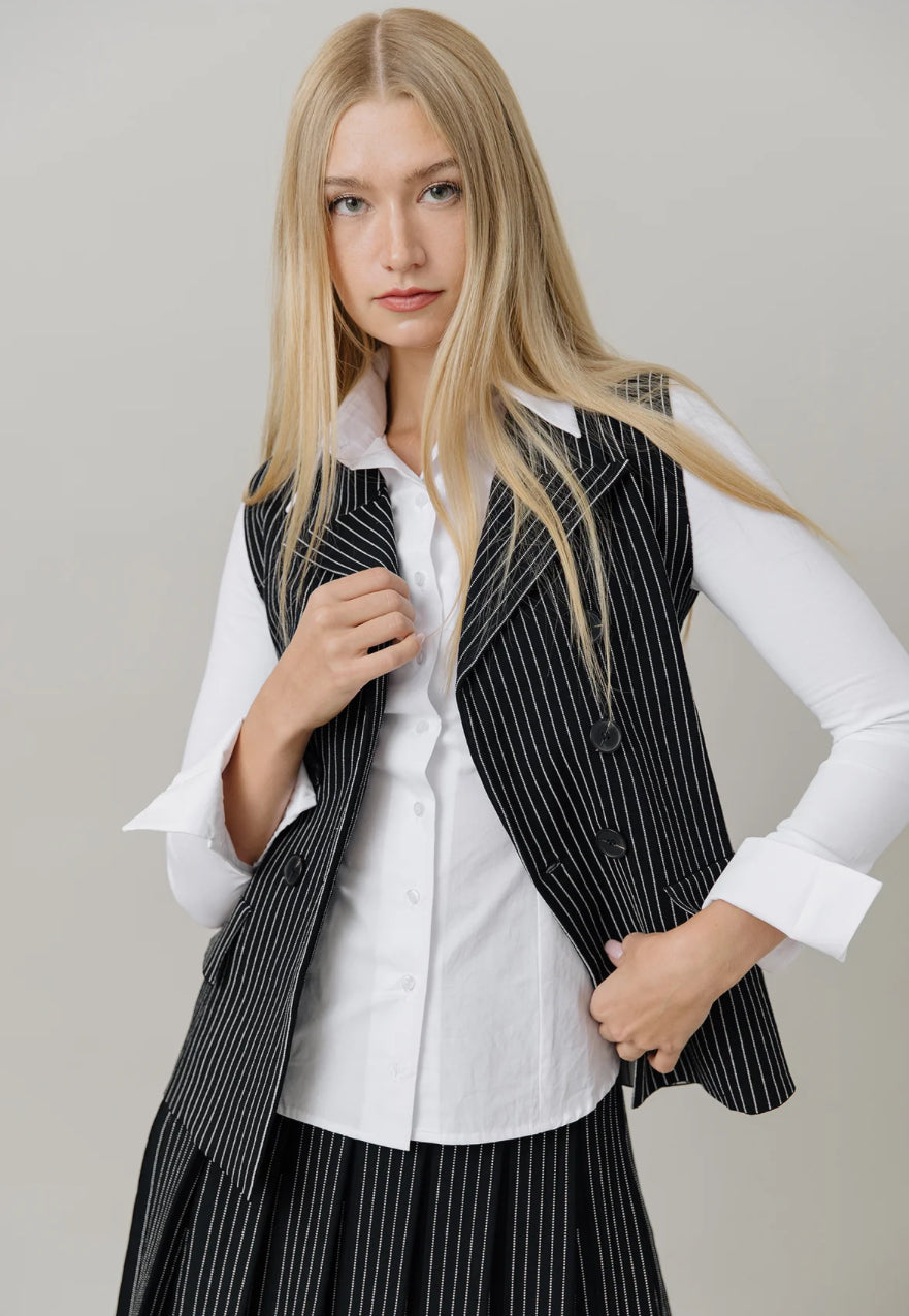 PINSTRIPE BLAZER VEST