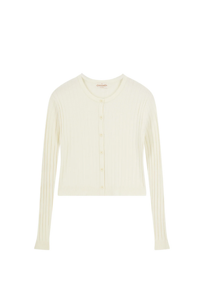 CINNAMON CLASSIC CROP RIBBED CARDI