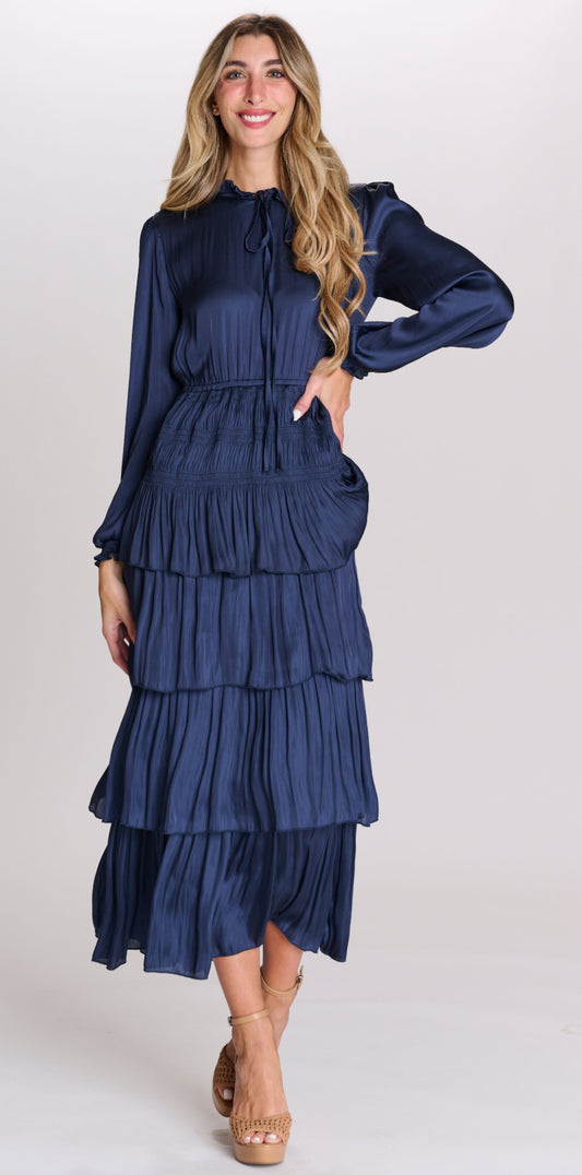 THE NAVY RUFFLE DRESS