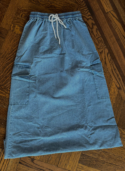 DENIM CARGO SKIRT