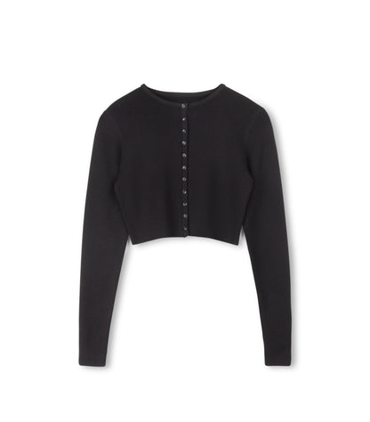KNIT CROPPED CARDIGAN
