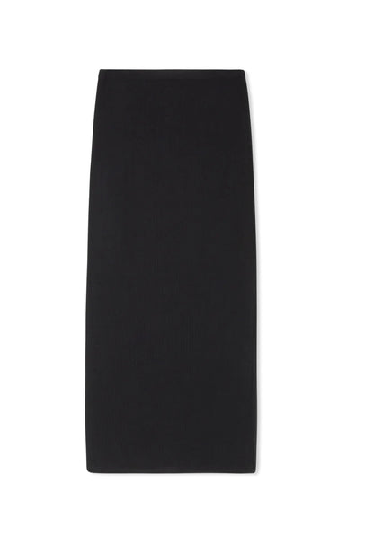 POINT MAXI LENGTH SLIM RIB SKIRT