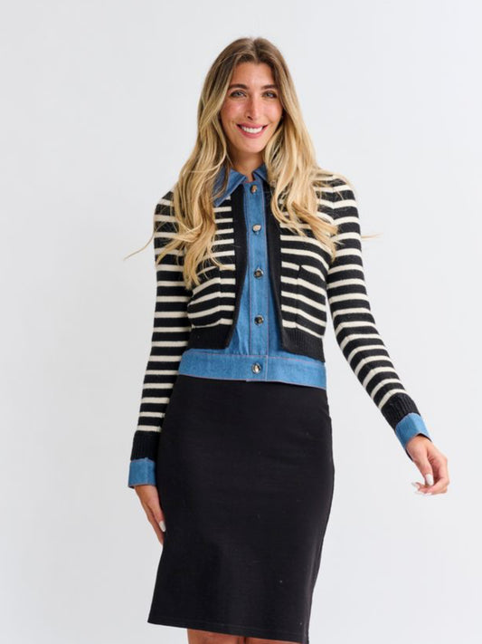 STRIPED OVERLAY  TOP