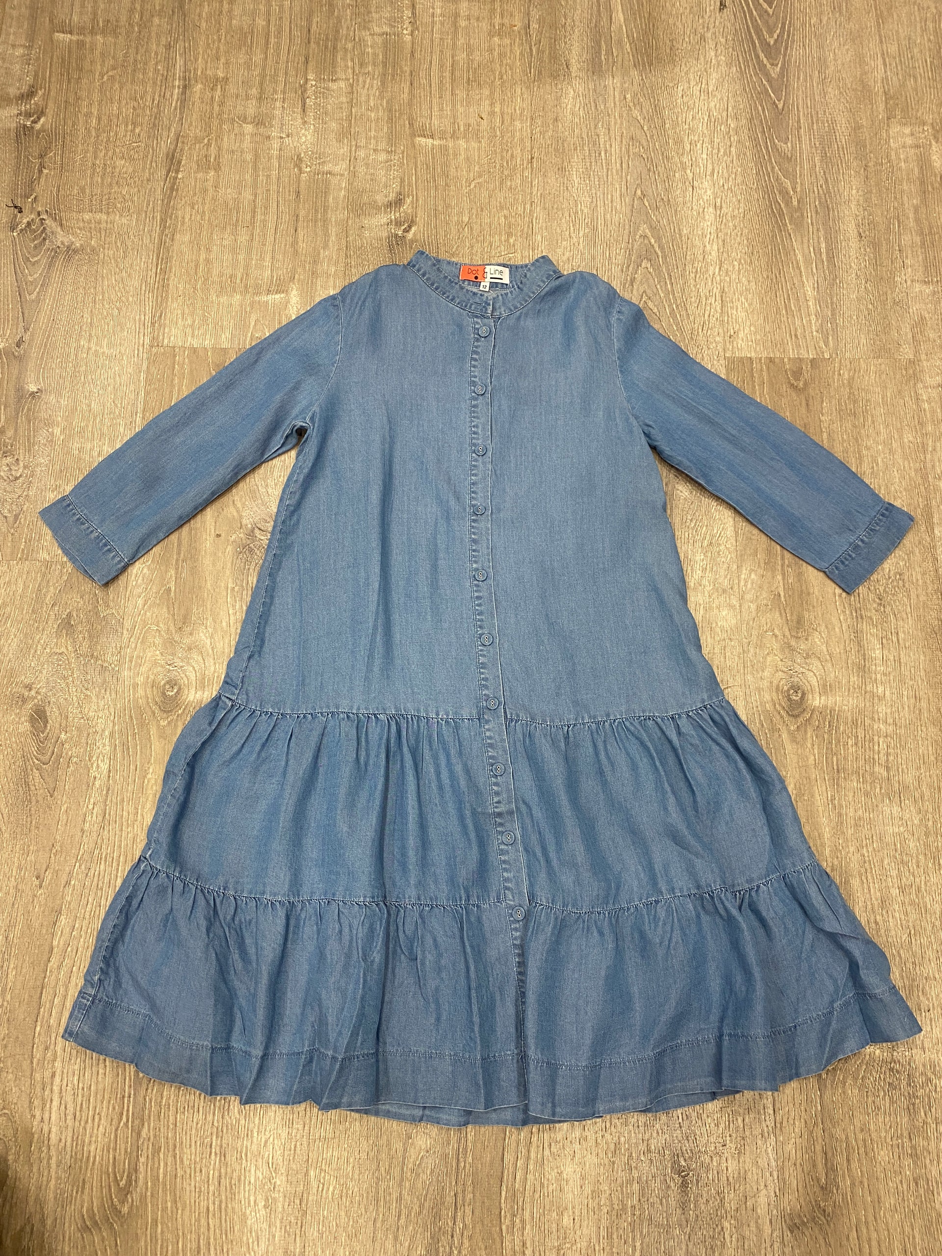 denim tiered shirt dress Belted Denim Tiered Shirt Dress  Highstreet Outlet UK
