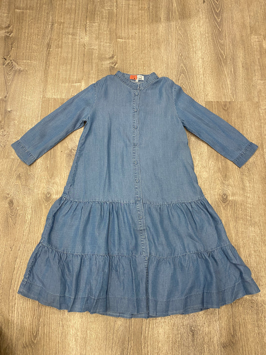 DENIM TIERED SHIRT DRESS