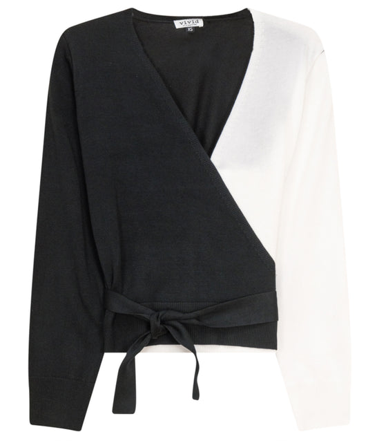 WRAP CONTRAST SWEATER