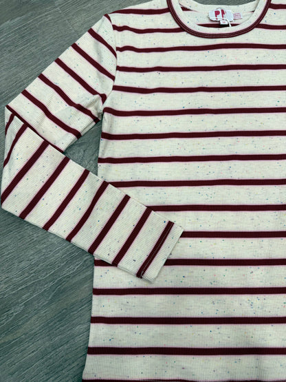 RIBBED STRIPED DOTTED TEE