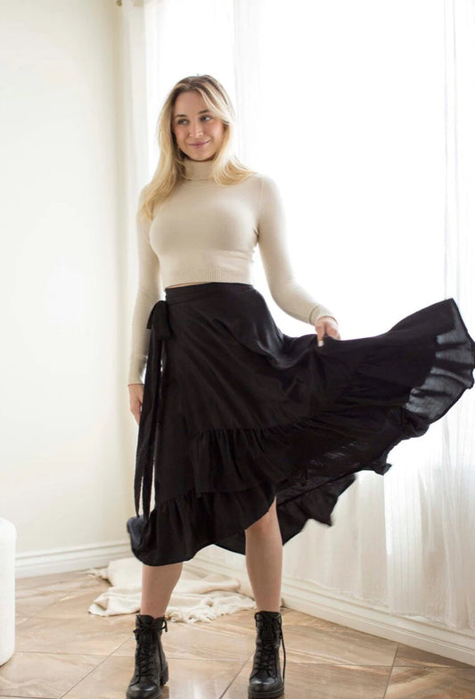 FAUX WRAP SKIRT