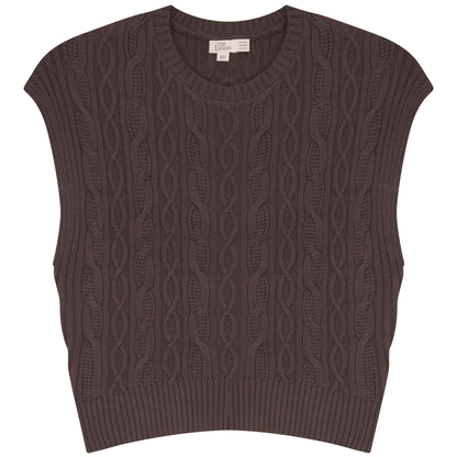 CABLE KNIT CROP VEST
